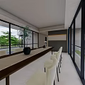 Modern Minimalist Hotel Guest Room With Sofa Chair Bed Open Layout And Black White Rug