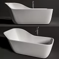 Modern Freestanding Bathtub Interior Design With Sleek Lines And White Finish