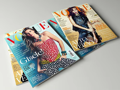 VOGUE Fashion Magazines Featuring Stylish Covers Model Portraits And Trendy Content 3d model
