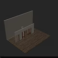 Modern Wooden Folding Doors With Glass Panels Connecting Interior Spaces