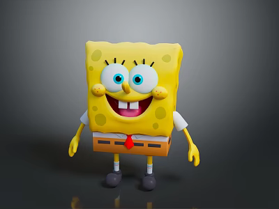 Cartoon Spongebob Sponge Cartoon Character Animation Image Marine Creature 3d model