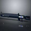 Futuristic Sci-Fi Weapon With Long Barrel Structure Perforated Surface And Blue Energy Core 3d model