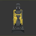 Yellow Bulldozer With Large Front Blade And Heavy Duty Tracks On Gray Surface