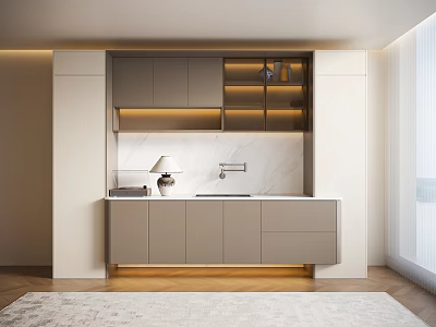 Sideboard Cabinet Wine Cabinet Western Kitchen High Cabinet Water Bar Counter 3d model