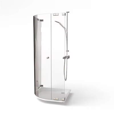 Modern Transparent Shower Sauna Enclosure With Glass Panel Shower Head And Handheld Shower 3d model