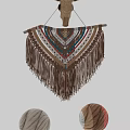Handmade Macramé Wall Hanging With Fringe Design For Bohemian Home Decor