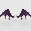 Game and Movie Character With Purple Bat Wings Swirly Patterns and Orange Tips