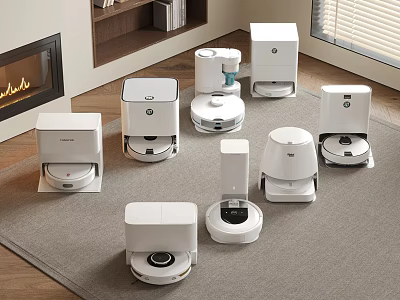 Modern sweeping robot intelligent sweeping machine combination 3d model