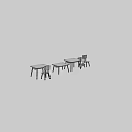 Modern White Table and Chair Set with Wooden Legs and Minimalist Design