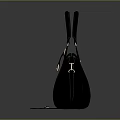 Black Handbag With Handheld Strap Detachable Shoulder Strap Metal Buckle And Minimalist Design