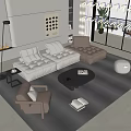 Modern sofa coffee table combination 3d model