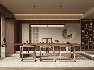 New Chinese Style Song Style Tea Room Study 3d model