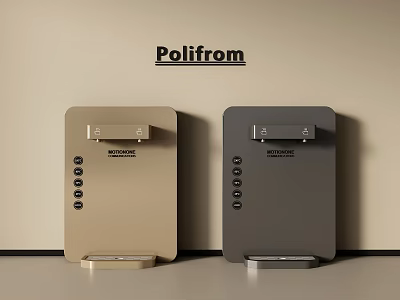 Poliform Gold and Gray Water Dispensers with Control Buttons for Modern Home Daily Use 3d model