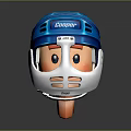 Cooper Hockey Helmet With Cartoon Face Design And White Blue Details