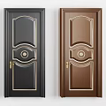 Various Styles of Classic Swing Doors with Black Brown Colors and Gold Accents