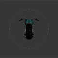 Vintage Teal Cruiser Motorcycle Design Featuring Leather Seat Chrome Exhaust And Reflective Surface
