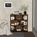 Hadid decorative ornaments bookcase 3d model