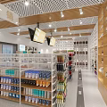 Promotional Pharmacy Store Interior With Shelves And Various Kinds of Medicine Displays