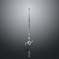 Ornate Metallic Sword Structure With Detailed Blade And Decorative Hilt