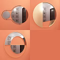 Modern Decorative Mirrors With Metal Frames On Orange Walls Home Design