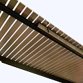 Modern Wooden Dining Table with Slatted Surface Straight Legs and Natural Grain Design