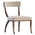 Elegant Dining Chairs With Curved Wooden Frame And Upholstered Seats In Brown And Light Tones