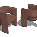 Modern Brown Single Sofa with Comfortable Suede Upholstery and Stylish Armrest Design