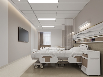 modern hospital ward 3d model