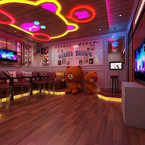 Modern KTV Net Red Brown Bear 3d model