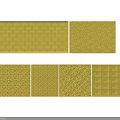 Yellow Background Wall Decorative Panels with Various Textured Patterns and Lattice Designs 3d model