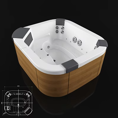 Bathtub Single Bathtub Outdoor Bathtub 3d model