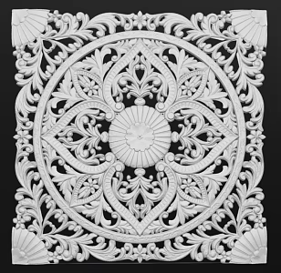 European-style component carving 3d model