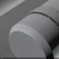 Three Different Sizes White Cylindrical Household Items With Textured Surface Design