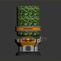 Cylindrical Green Foliage Device With Mechanical Base And Orange Ring