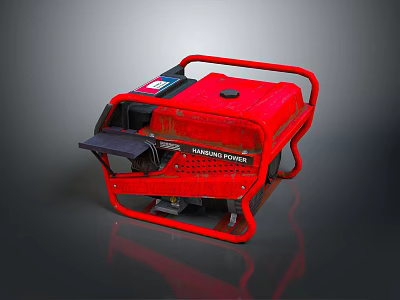 JUPITER POWER Red Portable Generator with Metal Frame and Control Panel 3d model