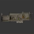Stone Courtyard Scene Structure With Curved Railings Stone Steps And Textured Ground Surface