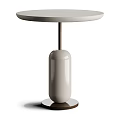 Sleek Modern Round Coffee Table With White Top And Metallic Cylindrical Base 3d model