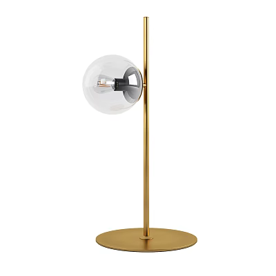 Modern Gold Table Lamp With Spherical Glass Shade And Stable Base 3d model