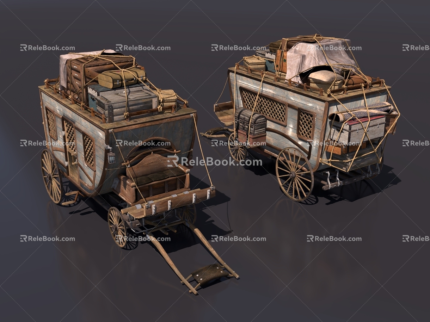 Cartoon Magic Carriage Magic Stylized Sketches Game Props Cyberpunk 3d model