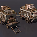 Cartoon Magic Carriage Magic Stylized Sketches Game Props Cyberpunk 3d model