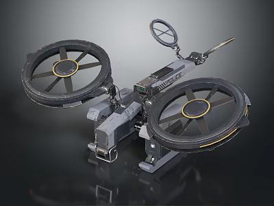 Industrial Mechanical Detection Device With Dual Circular Wheels And Metal Frame For Mobile Operations 3d model