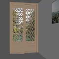 Vintage Wooden Double Doors With Stained Glass Panels And Colorful Light Patterns In Interior Hallway