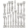 Wooden Railing Balusters Showcasing Various Decorative Designs And Traditional Styles