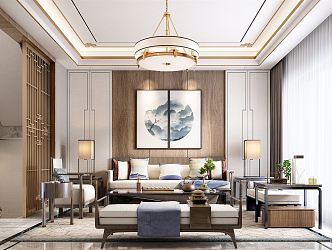 New Chinese Living Room 3d model