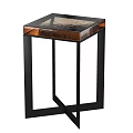 Modern Side Tables With Black Metal Frames And Copper Textured Tops 3d model