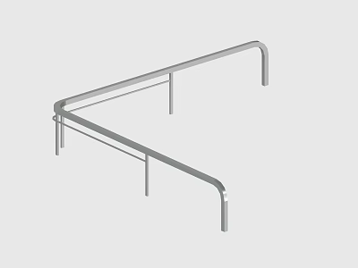 Sturdy Stainless Steel L Shaped Handrail Railing Safety Structure Design 3d model