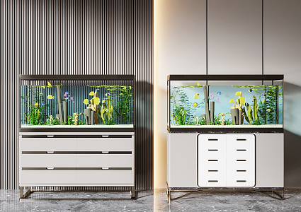 Modern Fish Tank Fish Tank Aquarium Combination 3d model