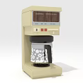 Vintage Cream Metrox Coffee Maker With Wooden Panel And Glass Carafe Snowflake Pattern Kitchen Appliance