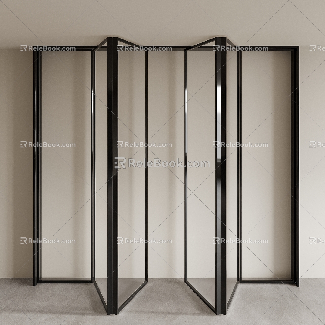 sliding door balcony door kitchen door glass door 3d model