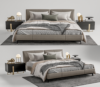 Modern Double Bed 3d model